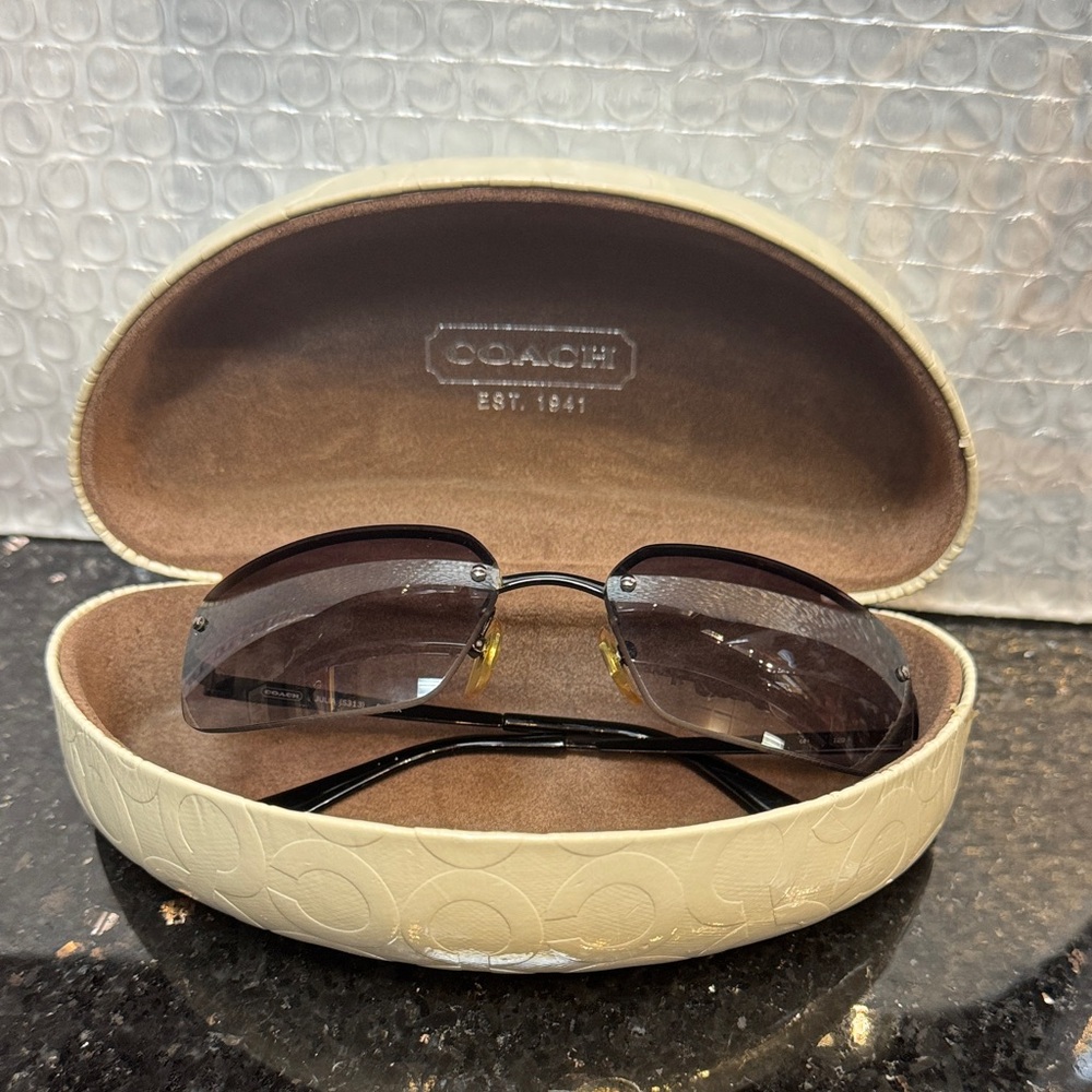 FINAL PRICE Coach Black Sunglasses with Cream Case